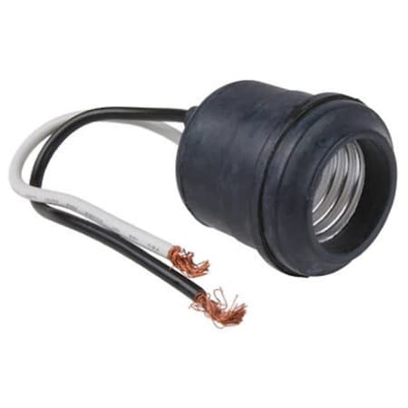 Legrand Pigtail Lamp Holder, 250 V, 660 W, Rubber Housing Material, Black 201CC12