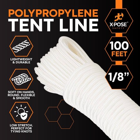 Xpose Safety Nylon Tentline 100ft, 6PK NT-100-6-X-S