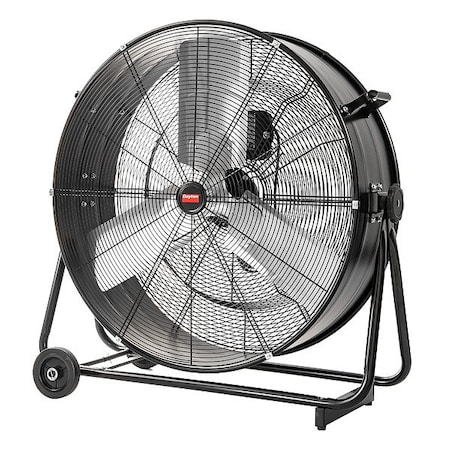 Dayton PortableFan, 30inDia, Black, Mobile, Plug-In 855DZ8