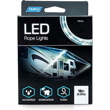 Camco 16 ft. LED Rope Light, White CMC53100