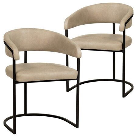 Leisuremod Aero Collection Modern Dining Chair in Oatmeal, 2PK AC23OA2