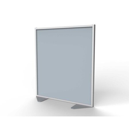 Ghent Floor Partition, Aluminum Frame with Silver Vinyl Panel, 54''H x 48''W MP5448-8F