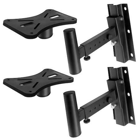 Pyle Pyle 90 Degree-30 Degree Angle Tilt Rotation Speaker Bracket Stand - Dual Adjustable, 12.5'' Distance Wall PSTNDW15