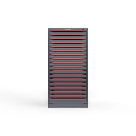 Strong Hold 18 drawer cabinet - (18x 2ft) - Red accents - Keyed Different S3060-PPDAS-1801DS