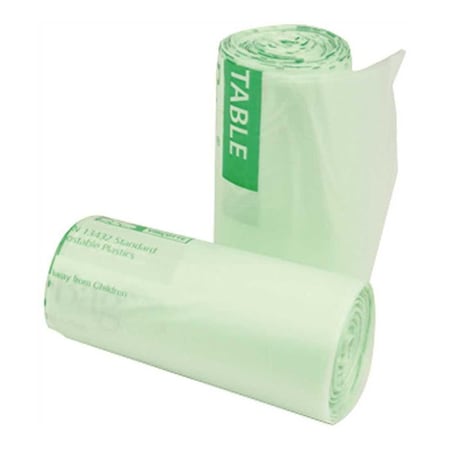 National Brand Alternative 3 Gal. 17 in. x 17 in. 0.7 mil Green Compostable Trash Bags, 500PK NT1025-X-00009