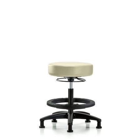 Blue Ridge Ergonomics Vin Stool without Back-Medium Bench Ht with Black FRandStat Glides in Adobe White Trailblazer Vin BR-VMBSO-RG-BF-RG-8501