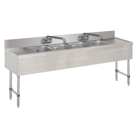 Advance Tabco Special Value Sink Unit 4-compartment 96 in.W x 18 in.D x 33 in.H overall SLB-84C-X