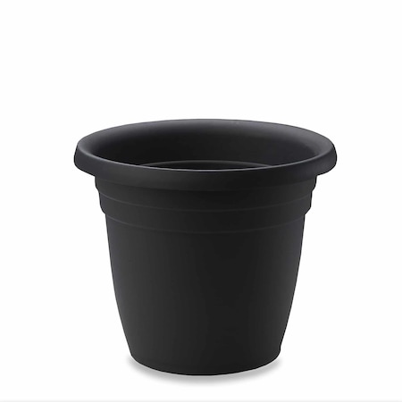 Crescent Garden Emma 25" Classic Round Plant Pot, Black, 6PK AZ142594C