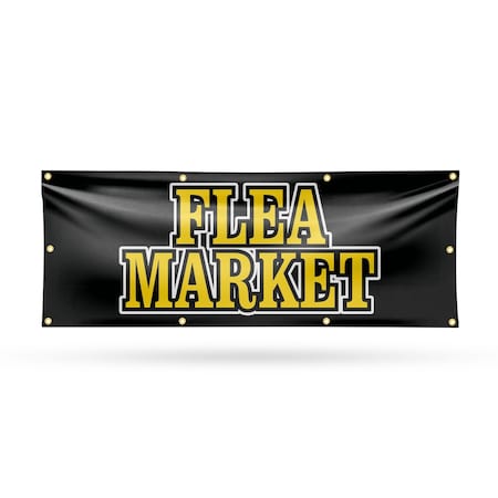 Signmission Flea Market, 36 Inch x 96 Inch, Vinyl Banner B-96-30634