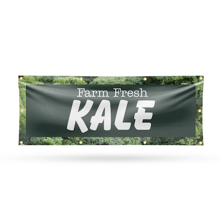 Signmission Farm Fresh Kale, 36 Inch x 96 Inch, Vinyl Banner B-96-30598