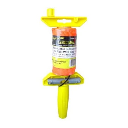 Stringliner Level Wiz Line Reel, 270 ft L Line, Fluorescent Orange Line, Hand Rewind 24106