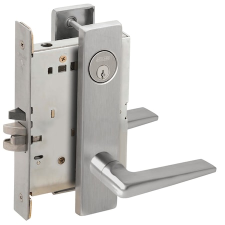 Schlage Grade 1 Storeroom Mortise Lock, Conventional Cylinder, S123 Keyway, 05 Lever, L Escutcheon, Satin C L9080P 05L 626