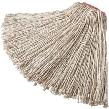 Rubbermaid Commercial 1 in String Wet Mop, 28 oz Dry Wt, Slide On Connection, Cut-End, White, Cotton/Synthetic, PK12 FGF51800WH00