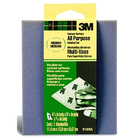 3M 4-1/2" x 5-1/2" 3M 918 Softback Contour Sanding Sponge, Medium 917