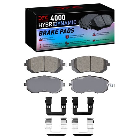 Dynamic Friction Co DFC HybriDynamic Brake Pads Hrdwr Kit 4000-0929-01