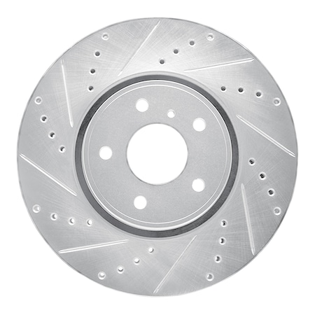 Dynamic Friction Co DFC Brake Rotor - Drilled and Slotted - Silver 631-68014L