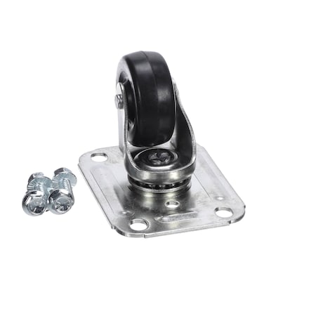 Glastender Caster without Brake, Swivel Plate, with Screws, 2 1/2in 06001560