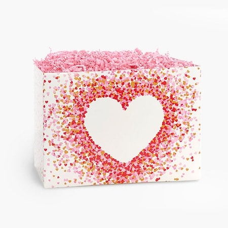 Nashville Wraps Heart Shaped Confetti Basket Box, Large 10.25x6x7.5, 6PK HSCL