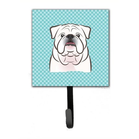 Carolines Treasures Checkerboard Blue White English Bulldog Leash and Key Holder BB1158SH4
