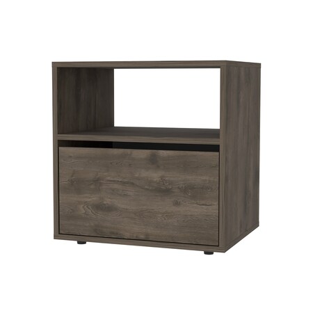 Homeroots 20" Dark Brown Wood Nightstand 488505