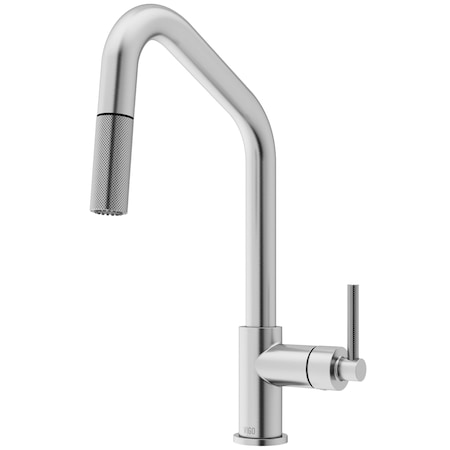Vigo Utopia Single Handle Pull-Down Sprayer Kitchen Bar Faucet in Stainless Steel VG02038ST