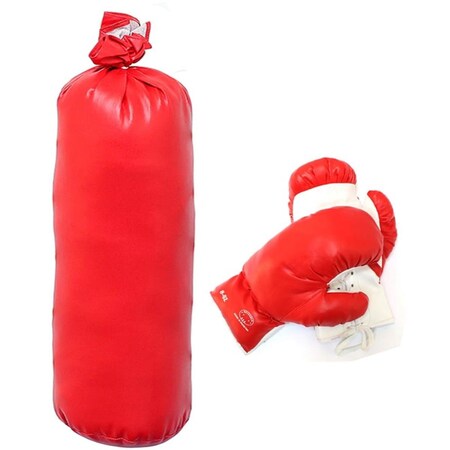 Shelter 8 oz Boxing Gloves Set with Punching Bag Kids Set Gift - Red 123-08
