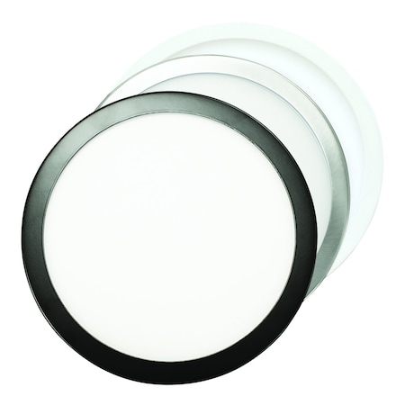 Gt-Lite 7.5" Round 1050 Lumen LED Flat Panel Wht/Blk/Nickel Flush Mount, 5 CCT Dimmable, CRI 80, E26 Adapter GT-F7RWBN-6PK