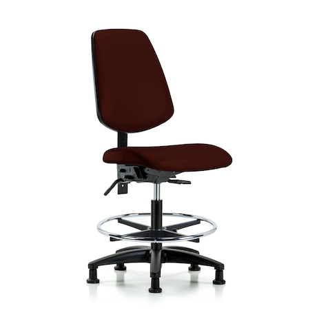 Blue Ridge Ergonomics Medium Bench Chair No Arms, 22" to 29" Height, Vinyl, Burgundy BR-VMBCH-MB-RG-T0-A0-CF-RG-8569
