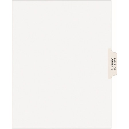 Avery Dennison Avery Collated Side Tab T.O.C. Divider, T.O.C., 8.5"x11", 25 Tabs, White/White 11910