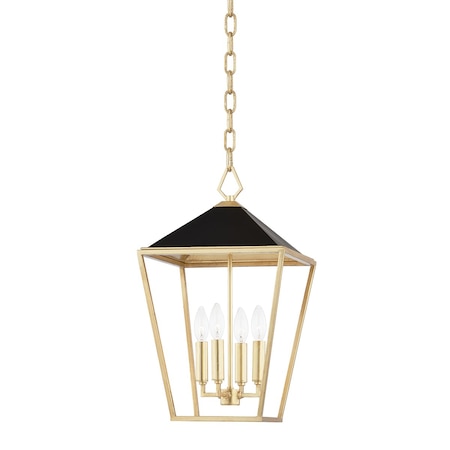 Hudson Valley Lighting Paxton 4 Light Pendant 12 In. Gold Leaf/Black 5713-GL/BK