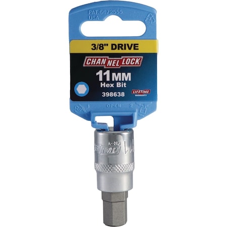Channellock 3/8'' Drive 11 mm 6-Point Metric Hex Bit Socket S0615800141400001