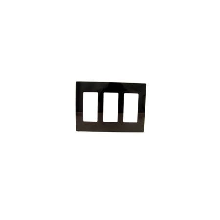 Leviton Decora Wallplate, Screwless, Standard Size, Gang 3, Black 80311-SE