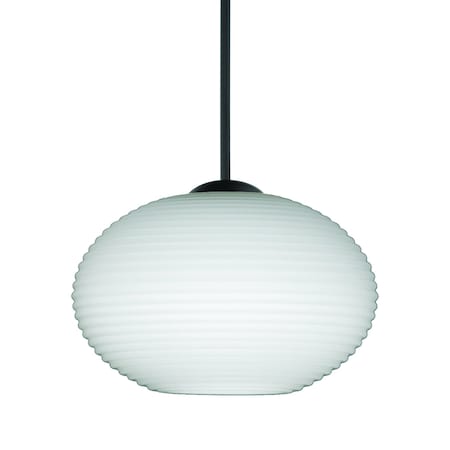 Besa Lighting Besa Lasso Pendant, Opal Matte, Black Finish, 1x 50W MAX GY6.35 Base 1XT-561207-BK