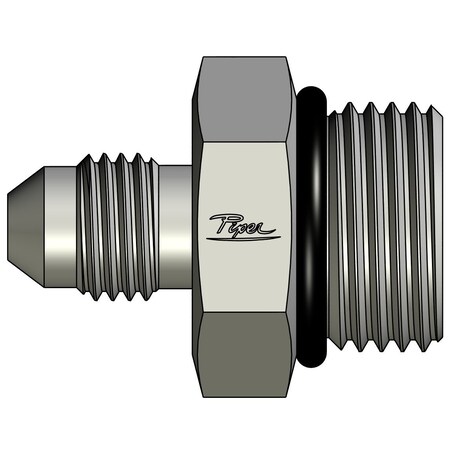 Piper Straight Thread Connector, 1/4in. Male JIC, 1/2in. Male O-Ring Boss Straight 0700-04-08