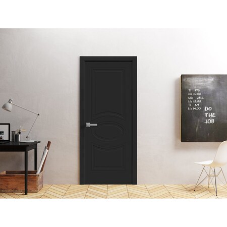Vdomdoors Interior Solid French Door 36" x 80" inches / Mela 7001 Painted Black / Single Regular Panel Frame MELA7001ID-TCF-36