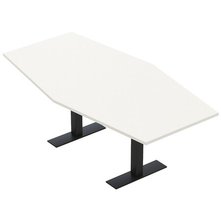 Skutchi Designs 6 Person Conference Table With Power Unit | 6' Hexagon Table | Harmony Series HAR-HEX.IR-48X72-T.BK-W960-NA