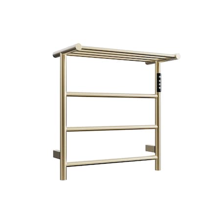 Edendirect 3-Bars Stainless Steel Wall Mounted Electric Towel Warmer Rack with Top Shelf in Black for Bathroom ZR-EB02BG922