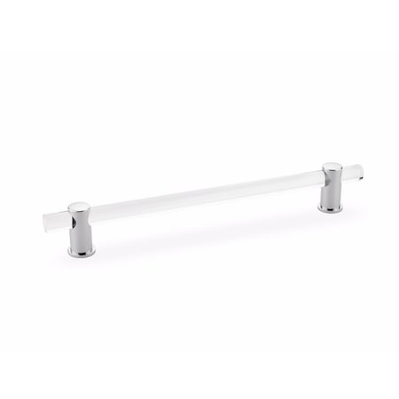 Schaub 8in Center to Center Lumiere Acrylic Cabinet Pull Polished Chrome Finish 408-26