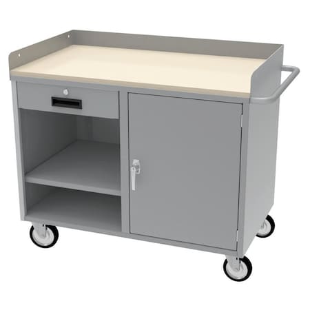 Pucel Portable Cabinet Workbench, 1 Drawer, 42 in W x 24 in D x 34 in H, Black LPC-42-1