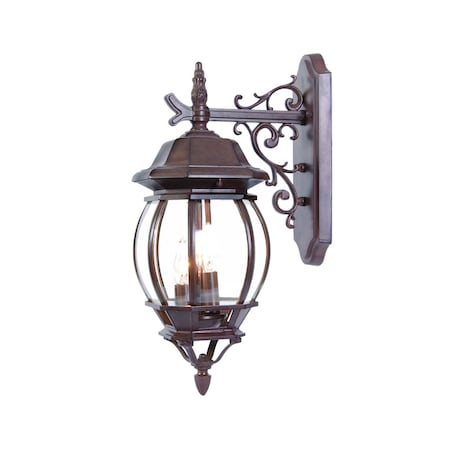 Homeroots Three Light Dark Brown Hanging Glass Globe Wall Light 398385