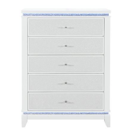 Global Furniture Usa Contemporary Alina-White-Chest W/ Led 5536