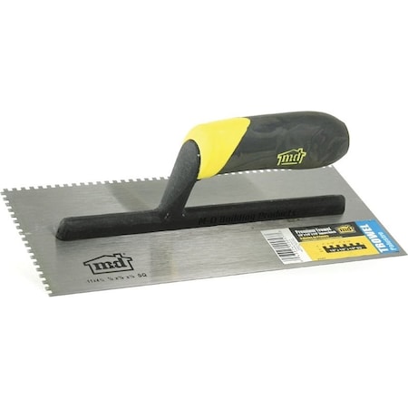 M-D Tile Installation Trowel, 1/8 in W x 1/8 in D Notch, 11 in L, 4-1/2 in W, Square Notch 20057