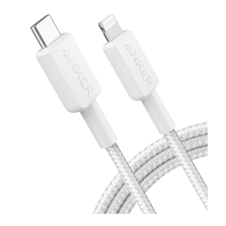 Anker Braided Usb C To Apple Lightning Cable 6ft, White A81B6H21-1