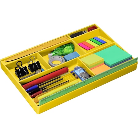 Acrimet Drawer Organizer Tray with 8 Compartments for Office, Makeup & Accessories (Yellow) 977.AC