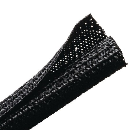 Hellerman Tyton Braided Sleeving, Split Wrap, Flame Retardant, 0.25" Dia, PET, Black, 200 ft/bulk reel 170-03141