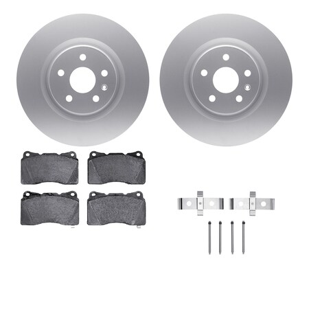Dynamic Friction Co DFC GEOSPEC Coated Rotors with 5000 Brake Pads - Ceramic and Hardware 4512-45057
