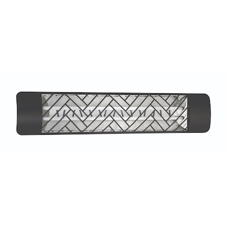 Eurofase SS 39in Dual Element 5000W 208V Heater, Black, Chevron Decor Plate EF50208B1