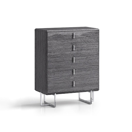 Homeroots 38" Gray Wood Five Drawer Dresser 714480