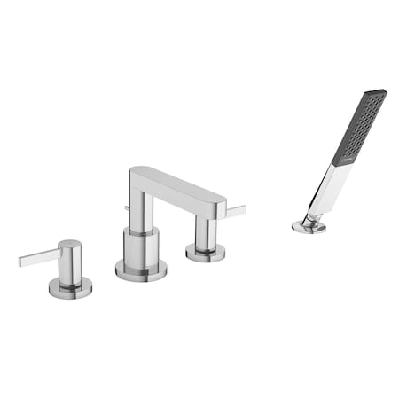 Hansgrohe Finoris 4-Hole Roman Tub Set Trim with 1.75 GPM Handshower in Chrome 76443001