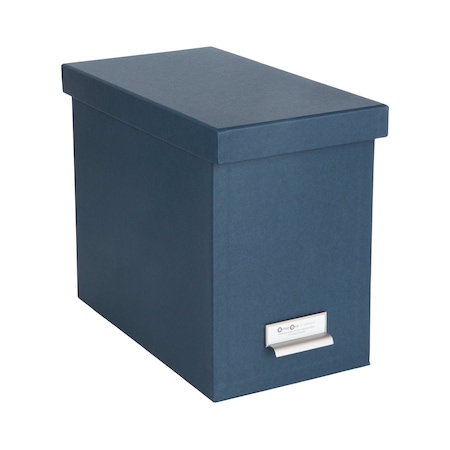 Bigso John Fiberboard Label Frame Desktop File Storage Box, 10.2 x 7 x 13 in, Blue, 2PK 954156944